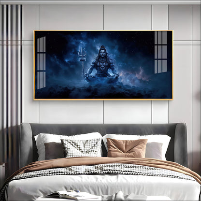Lord Mahadev In A Deep Meditation Premium Acrylic Horizontal Wall Art