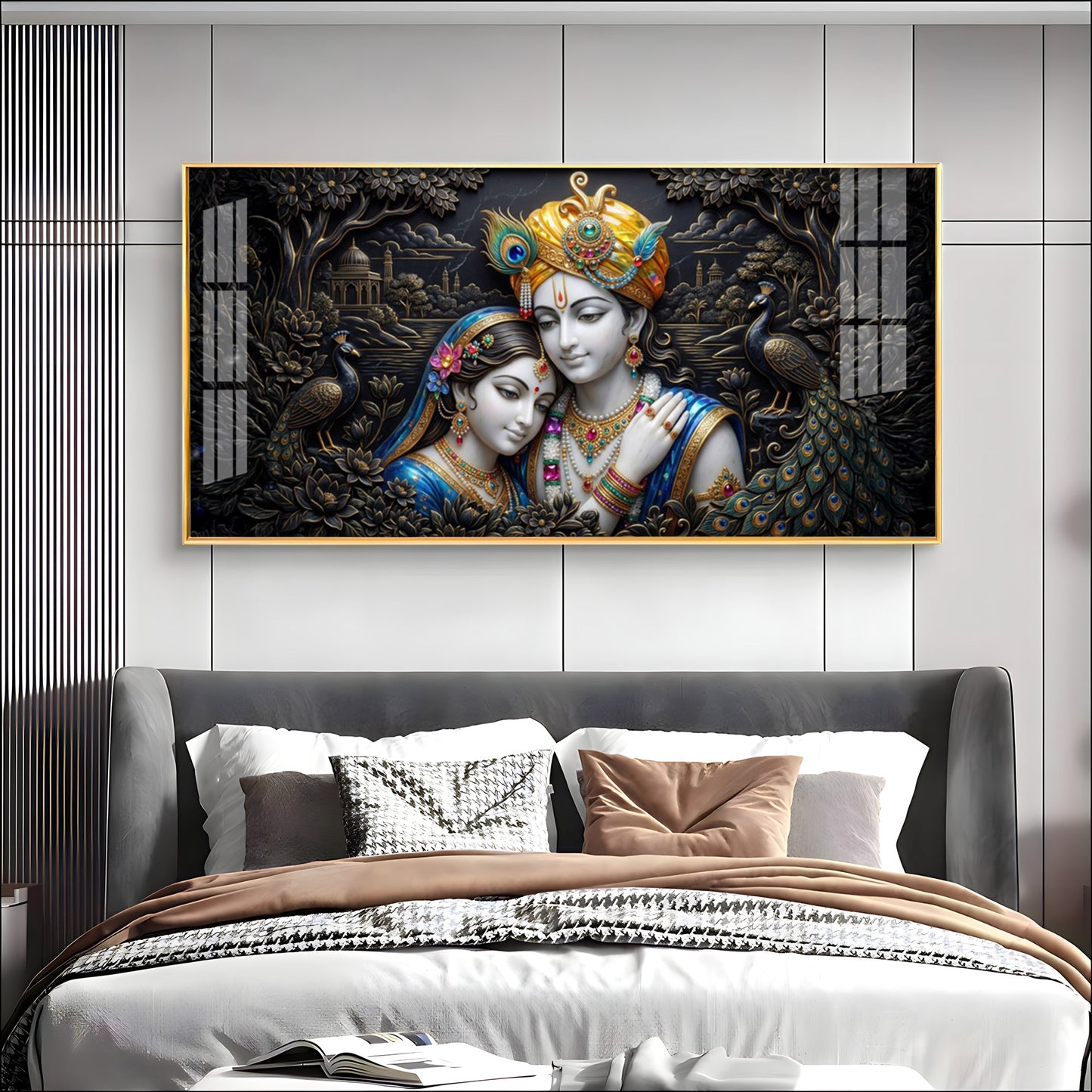Spiritual Radha Krishna Premium Acrylic Horizontal Wall Art