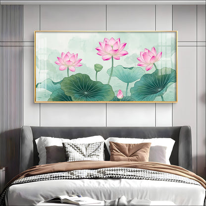 Lotus Flower Premium Acrylic Horizontal Wall Art