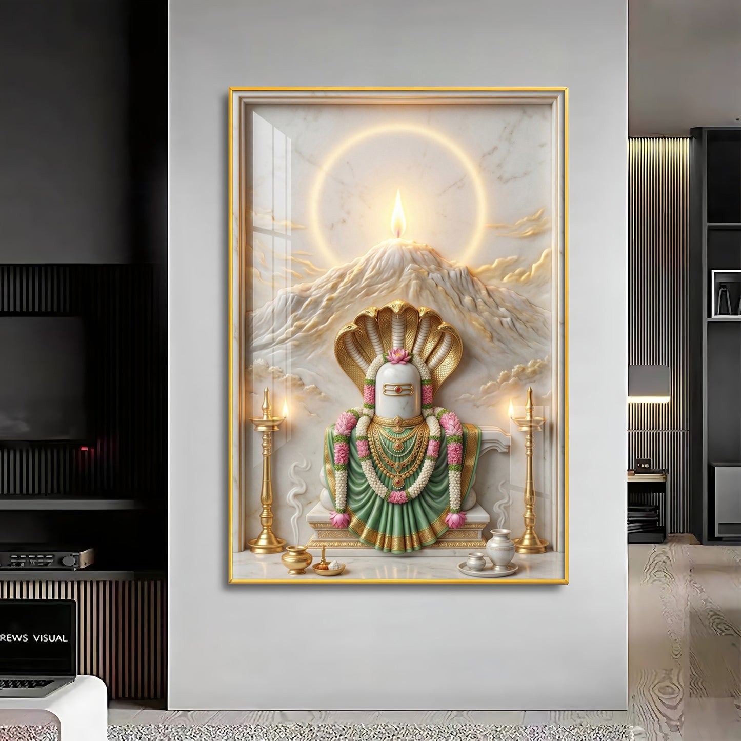 Shiva Lingam Premium Acrylic Vertical Wall Art