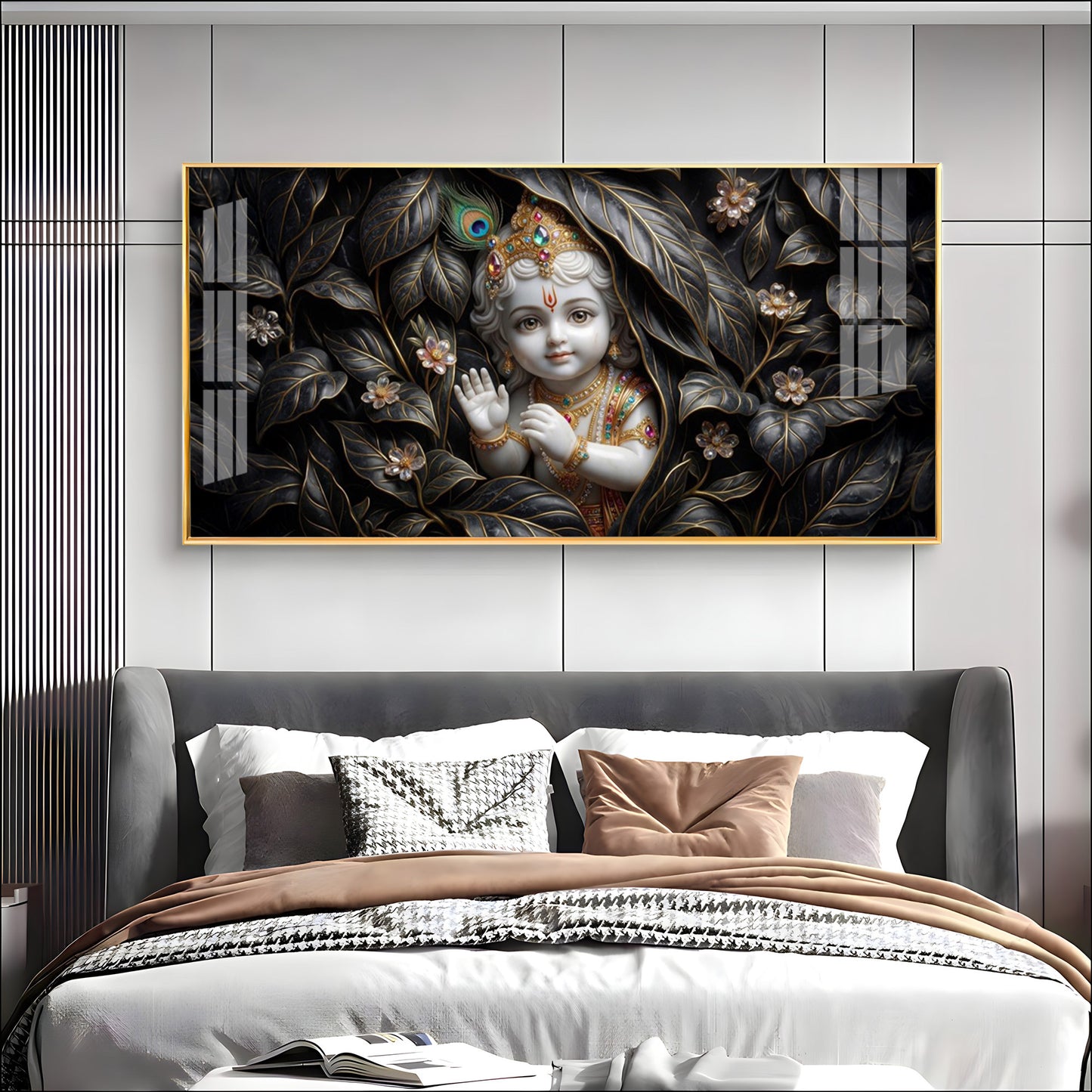 Little Lord Krishna Premium Acrylic Horizontal Wall Art