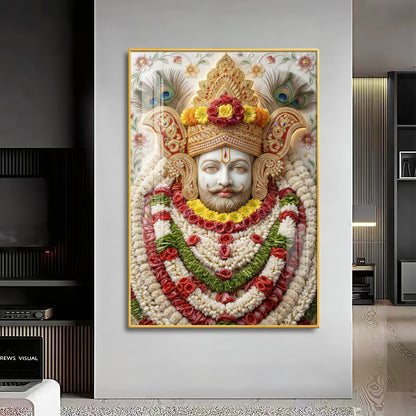 Hindu Deity Khatu Shyam Ji Premium Acrylic Vertical Wall Art