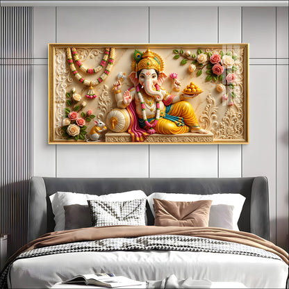 Lord Ganesha Ji Premium Acrylic Horizontal Wall Art