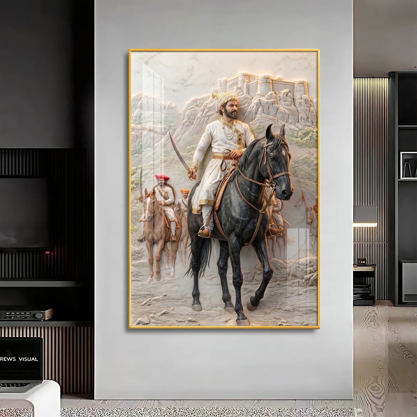 Warrior Chhatarapati Shivaji Maharaj Premium Acrylic Vertical Wall Art