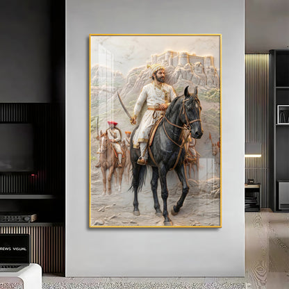 Warrior Chhatarapati Shivaji Maharaj Premium Acrylic Vertical Wall Art