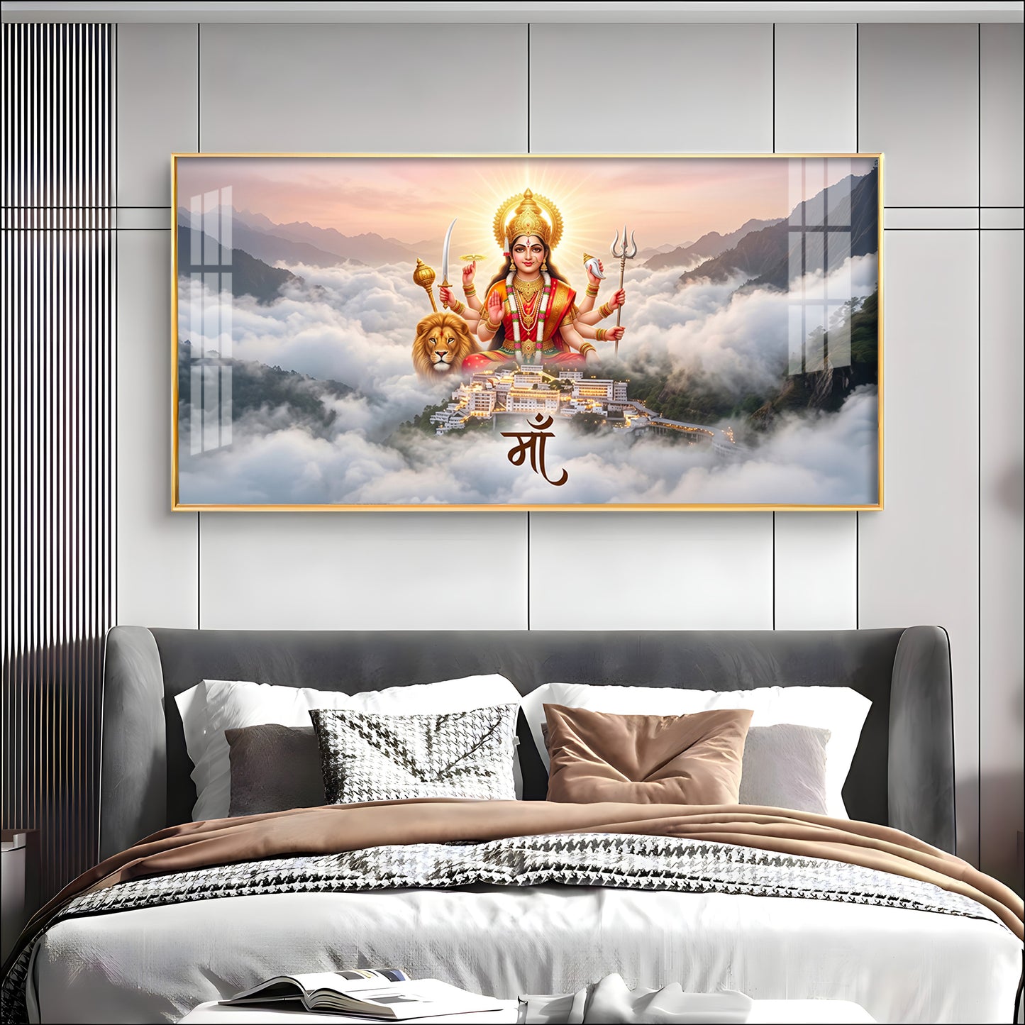 Goddess Vaishno Devi Temple Premium Acrylic Horizontal Wall Art