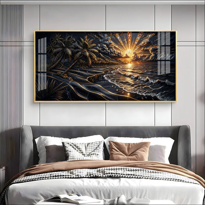 Ocean Glow Sunset Premium Acrylic Horizontal Wall Art
