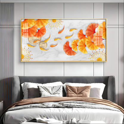 Ginkgo Leaves & Fish Premium Acrylic Horizontal Wall Art