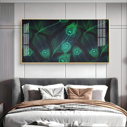 Peacock Feather Premium Acrylic Horizontal Wall Art