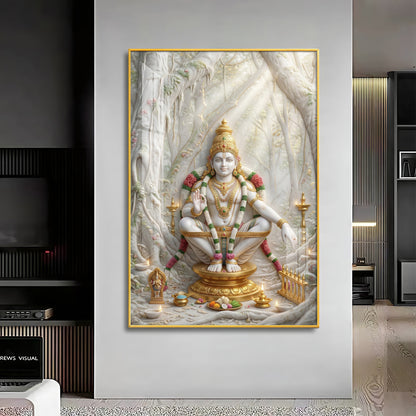 Hindu deity Ayyappan Ji Premium Acrylic Vertical Wall Art