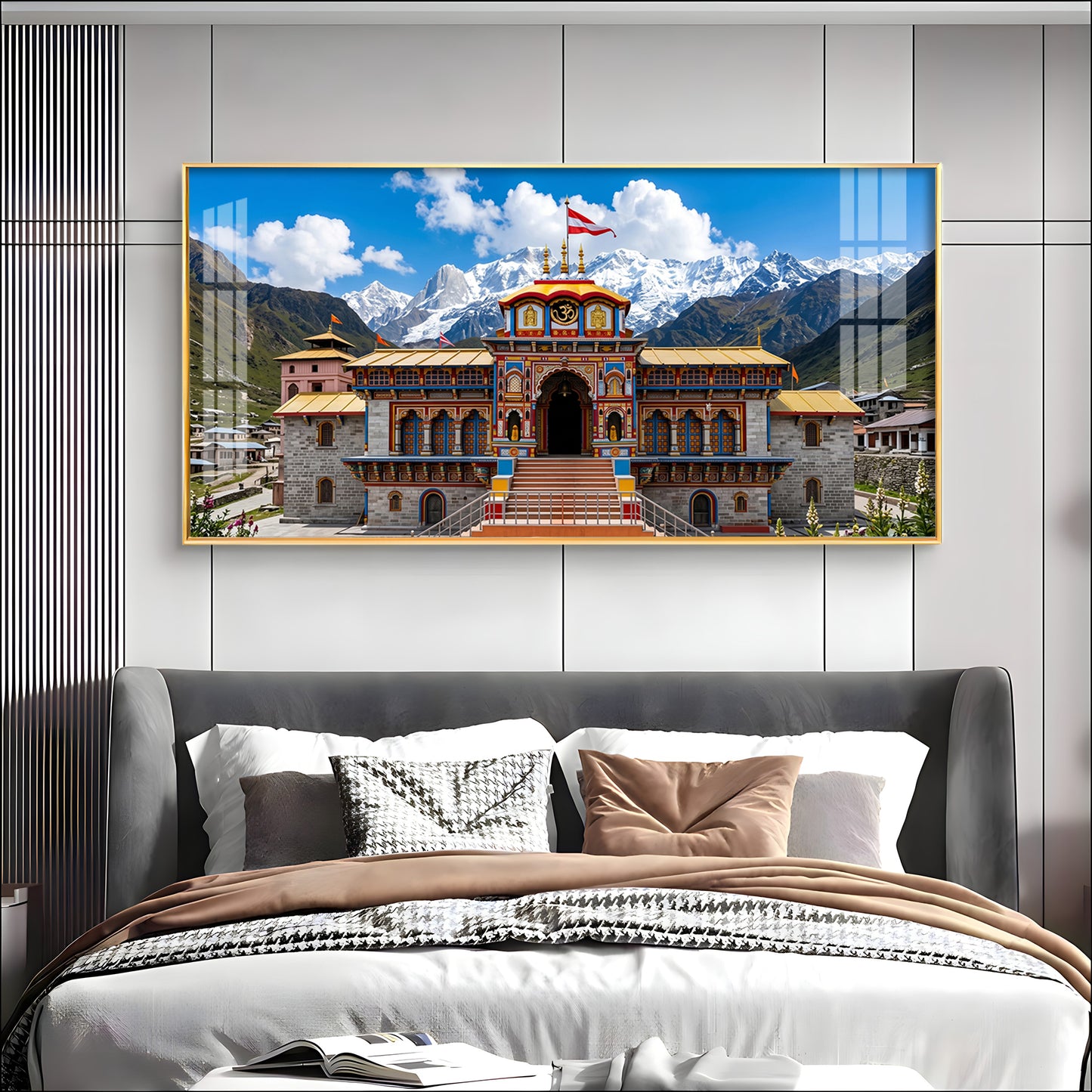 Badrinath Temple Premium Acrylic Horizontal Wall Art