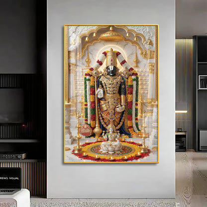 Depiction of Lord Venkateswara Premium Acrylic Vertical Wall Art
