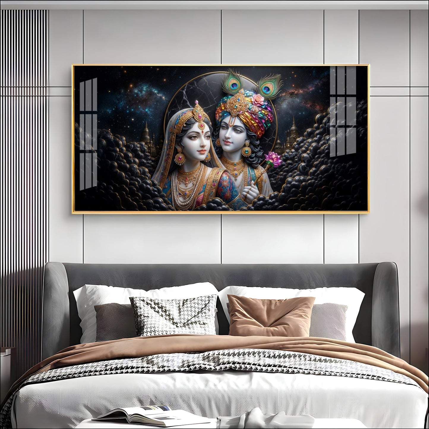 Radha Krishna Ji Premium Acrylic Horizontal Wall Art