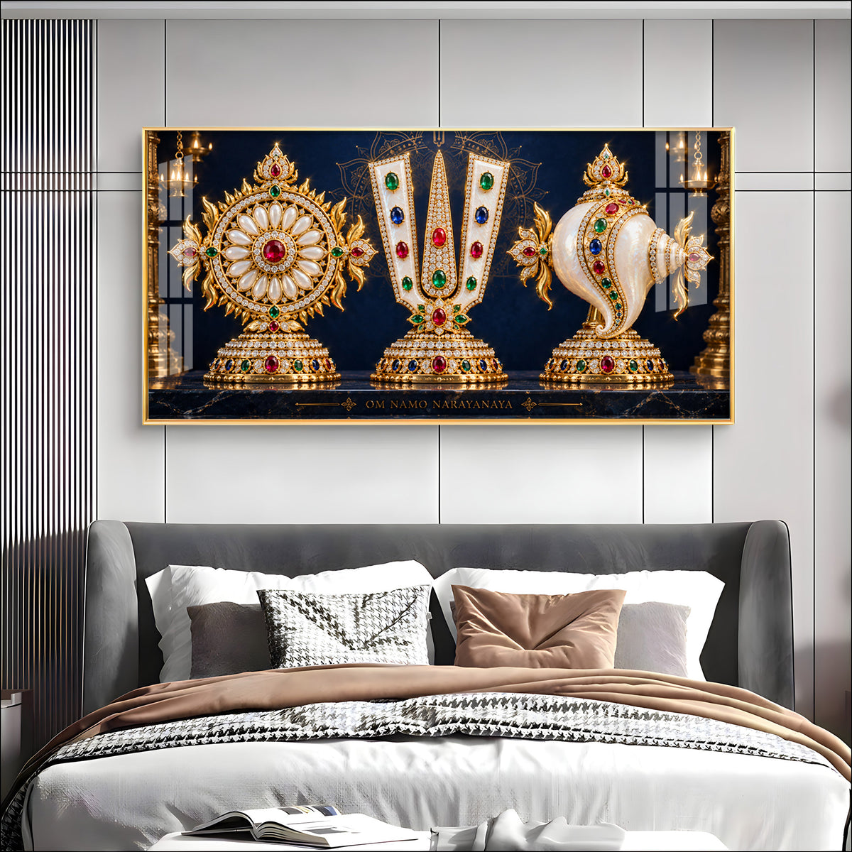 Divine Balaji Symbols Premium Acrylic Horizontal Wall Art