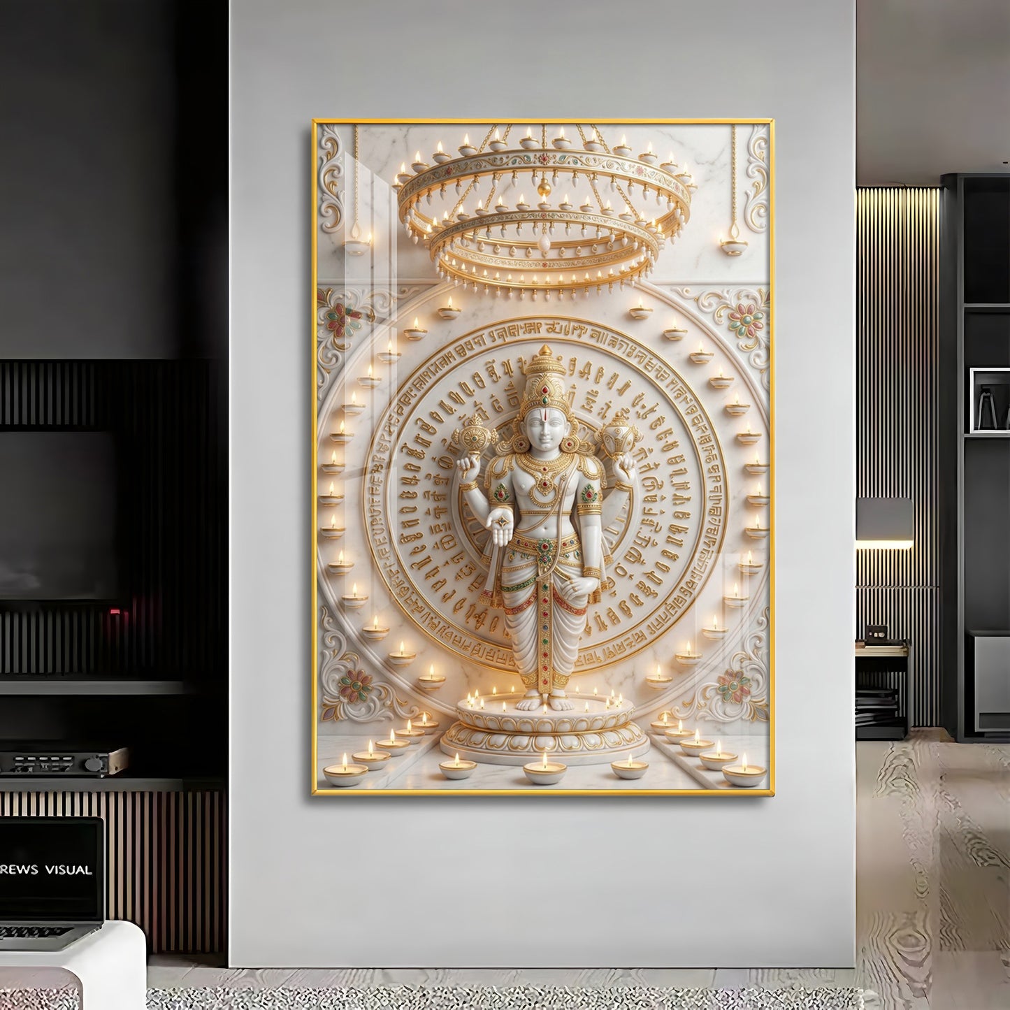 Divine Vishnu Premium Acrylic Vertical Wall Art
