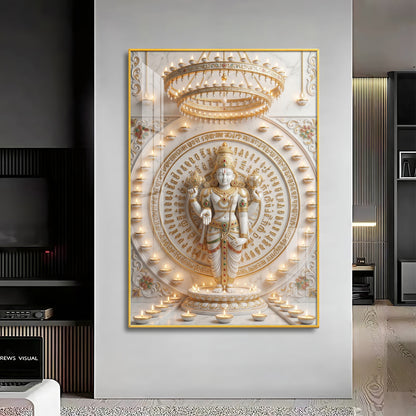 Divine Vishnu Premium Acrylic Vertical Wall Art