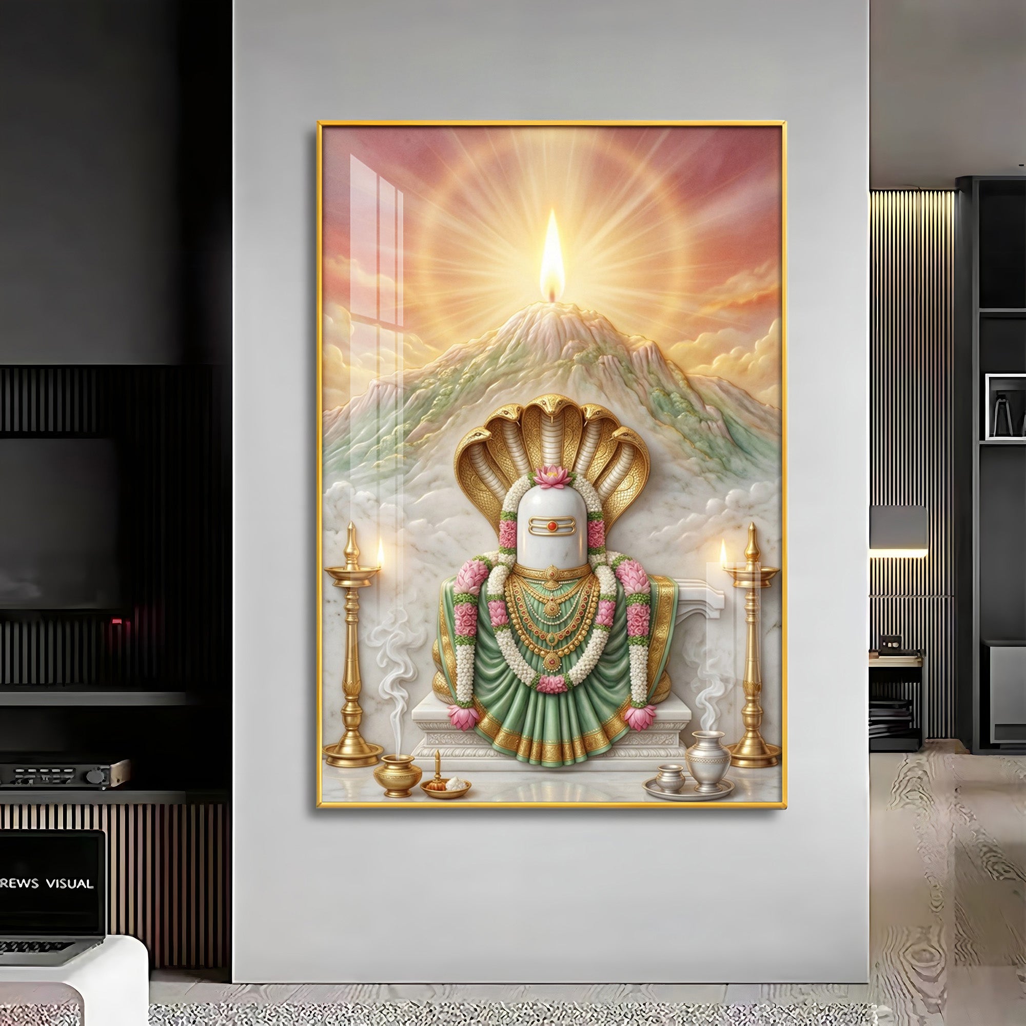 Bhagwan Shiva Lingam Premium Acrylic Vertical Wall Art