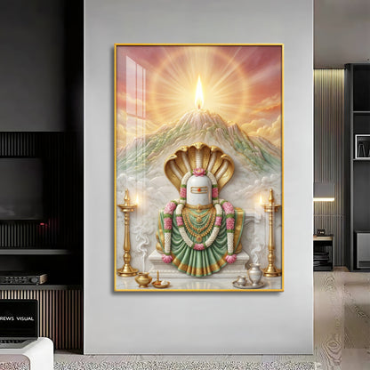 Bhagwan Shiva Lingam Premium Acrylic Vertical Wall Art
