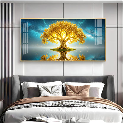 Golden Kalpavriksha Of The Cosmos Premium Acrylic Horizontal Wall Art