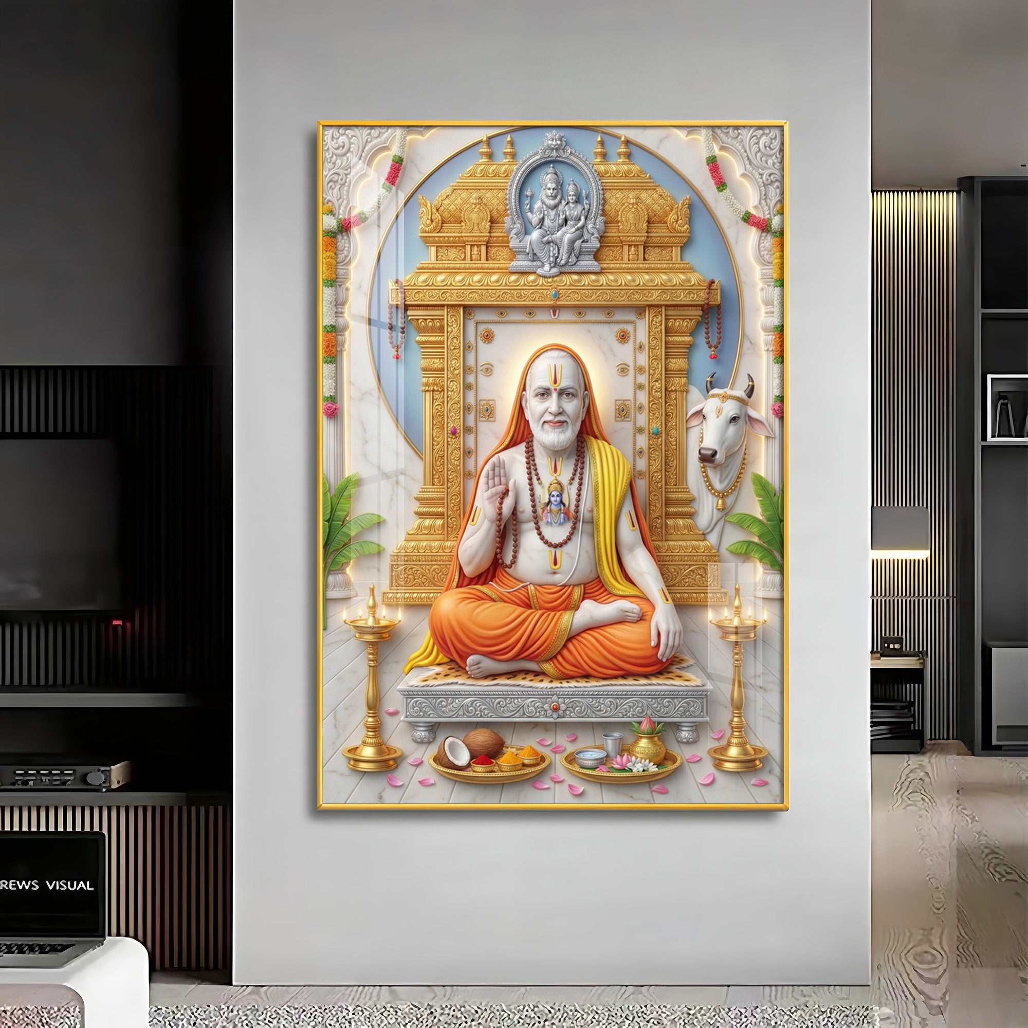Sri Raghavendra Swamy Ji Premium Acrylic Vertical Wall Art