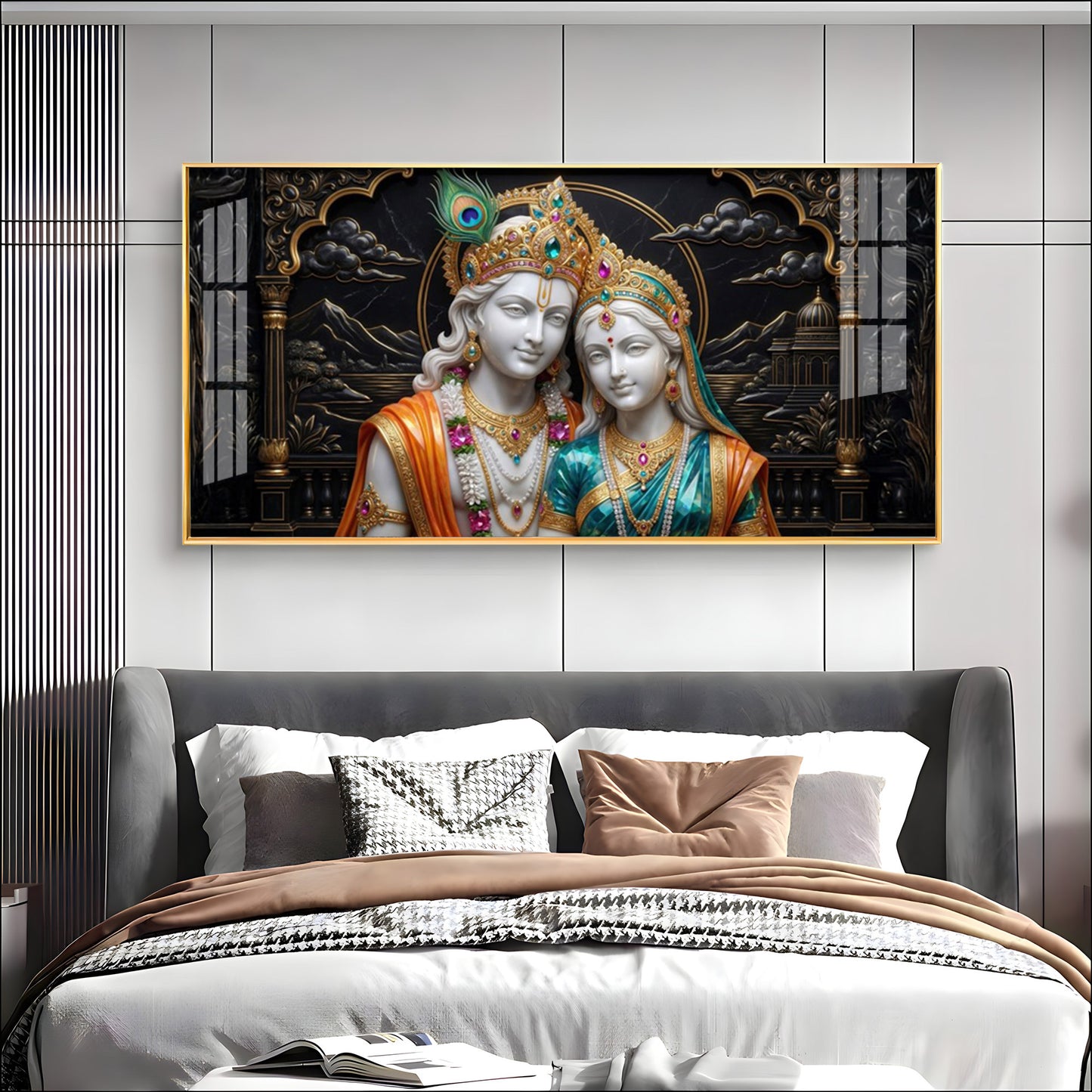 Magical Radha Krishna Premium Acrylic Horizontal Wall Art