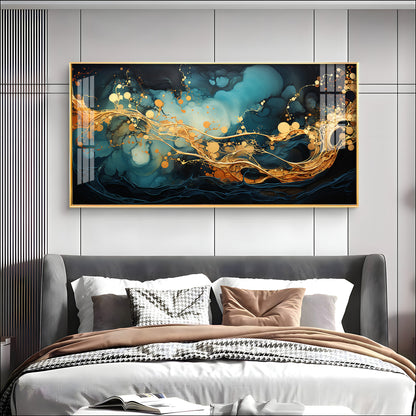 Abstract Colorful Background With Liquid Shapes Premium Acrylic Horizontal Wall Art