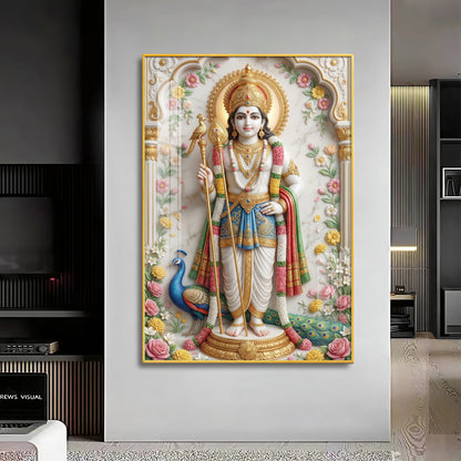 Murugan Premium Acrylic Vertical Wall Art