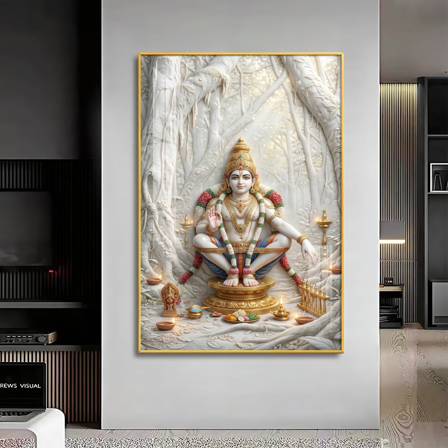 Ayyappan Bhagwan Premium Acrylic Vertical Wall Art