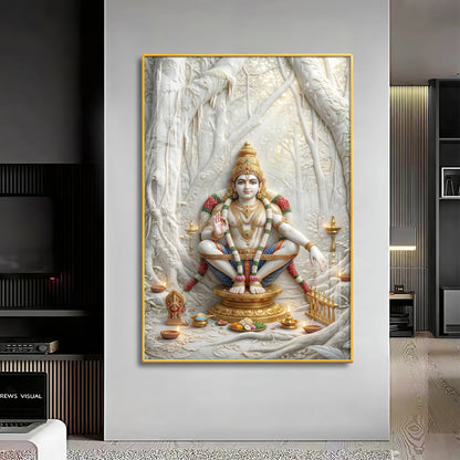 Ayyappan Bhagwan Premium Acrylic Vertical Wall Art