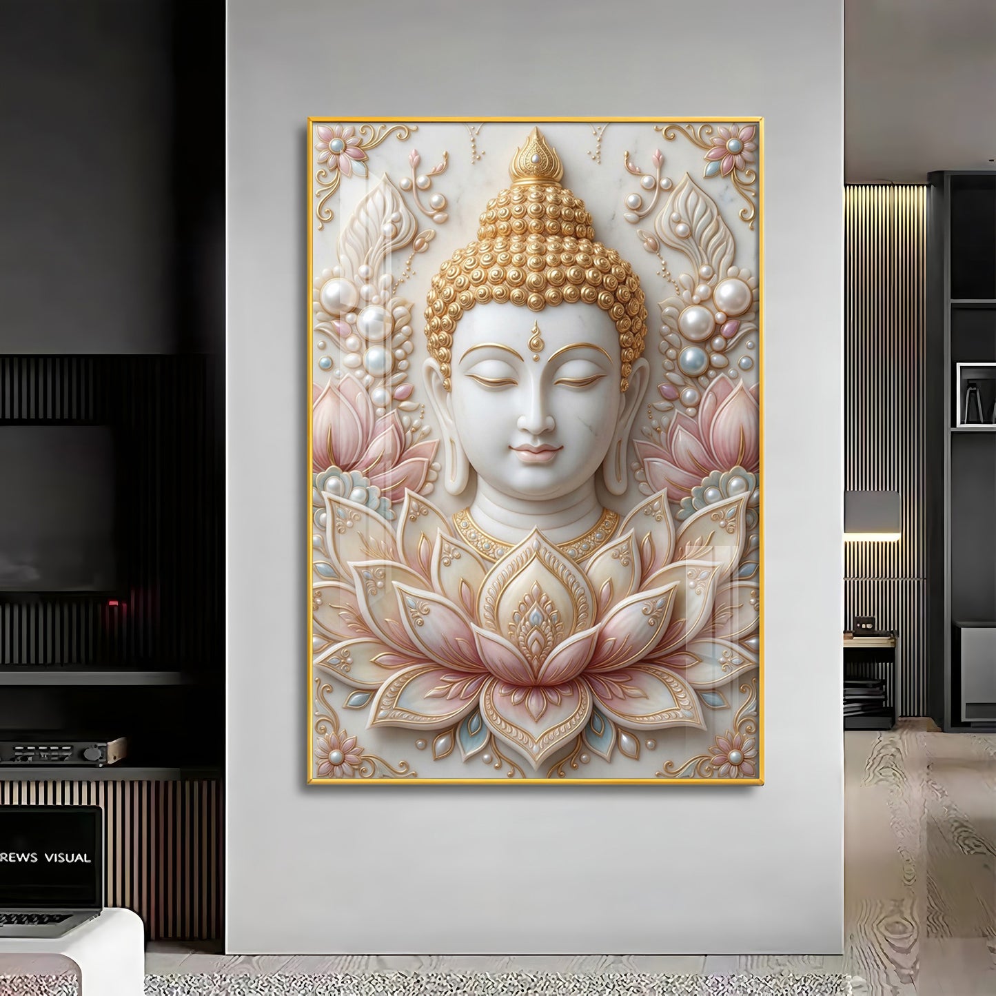 Meditating Lord Buddha Premium Acrylic Vertical Wall Art
