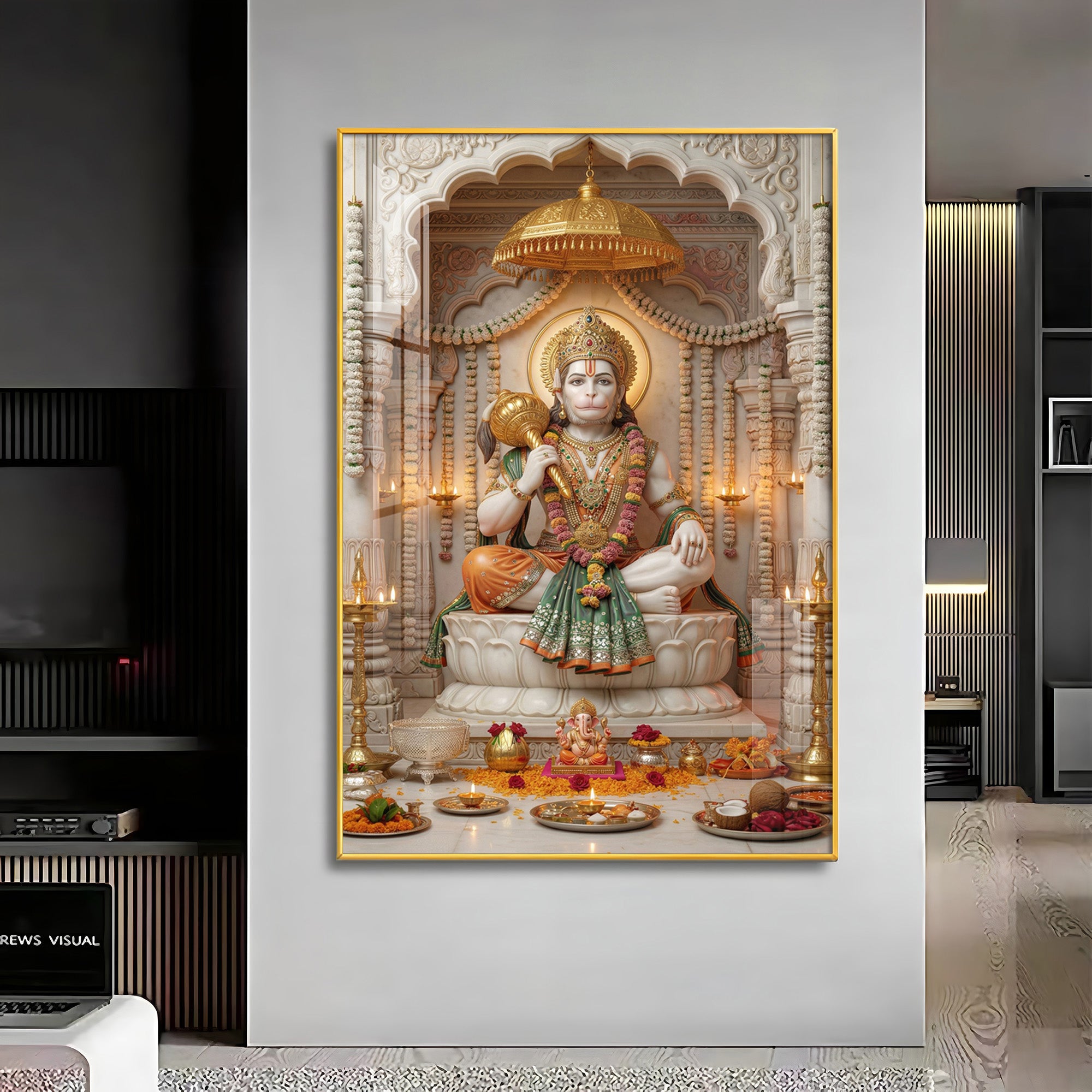 Lord Hanuman ji Premium Acrylic Vertical Wall Art