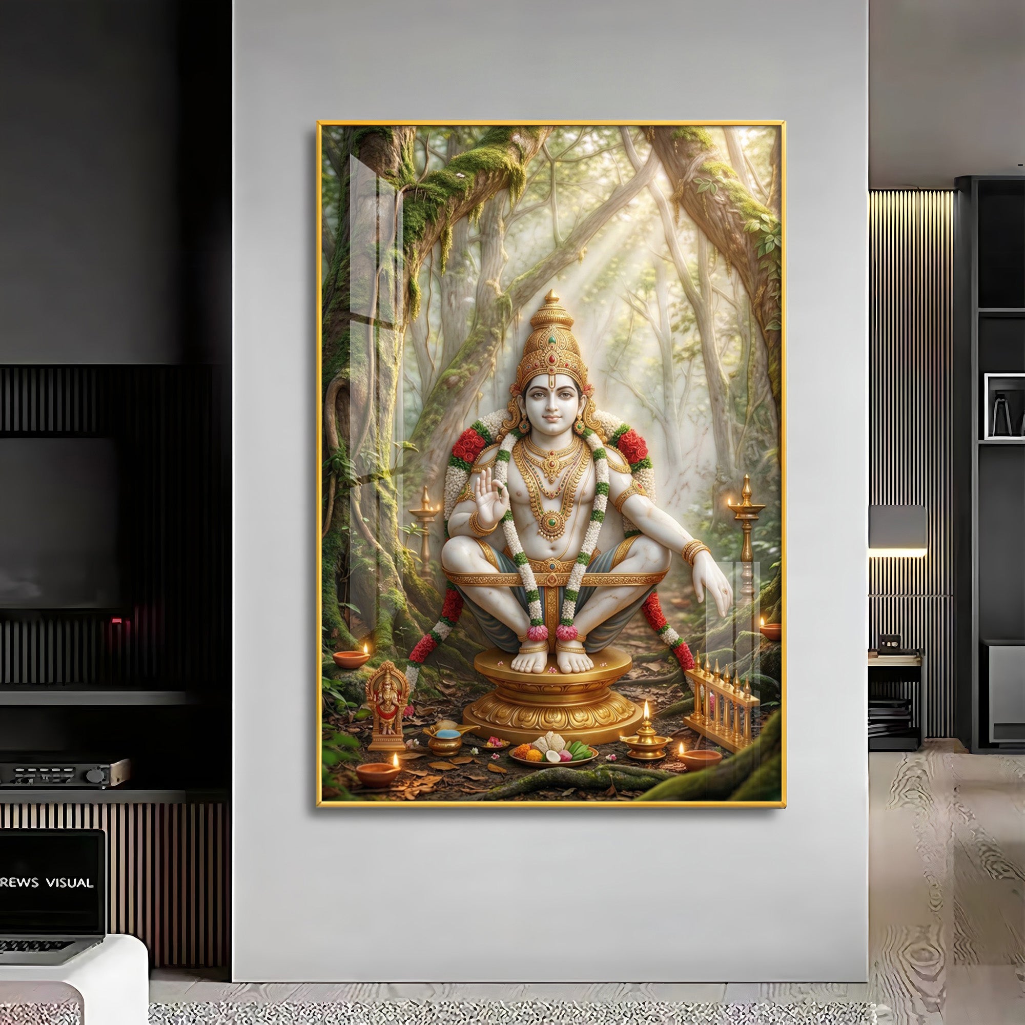 Divine Ayyappan Bhagwan Premium Acrylic Vertical Wall Art