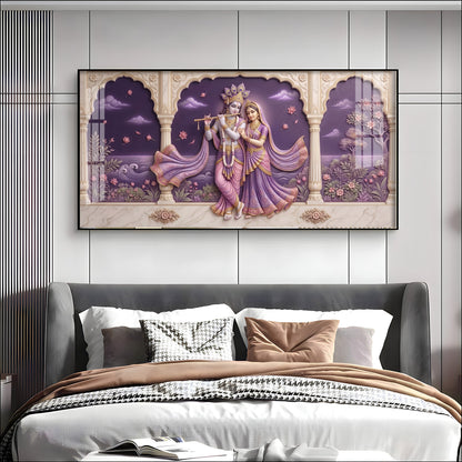 Radha Krishna Swaroop Premium Acrylic Horizontal Wall Art