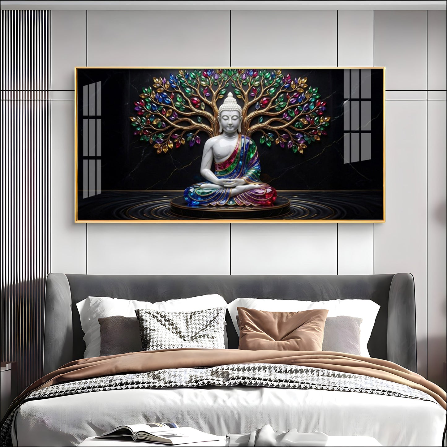 Enlightened Grove Tree Buddha Premium Acrylic Horizontal Wall Art