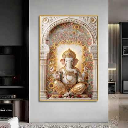 Hindu Bhagwan Ganesha Premium Acrylic Vertical Wall Art