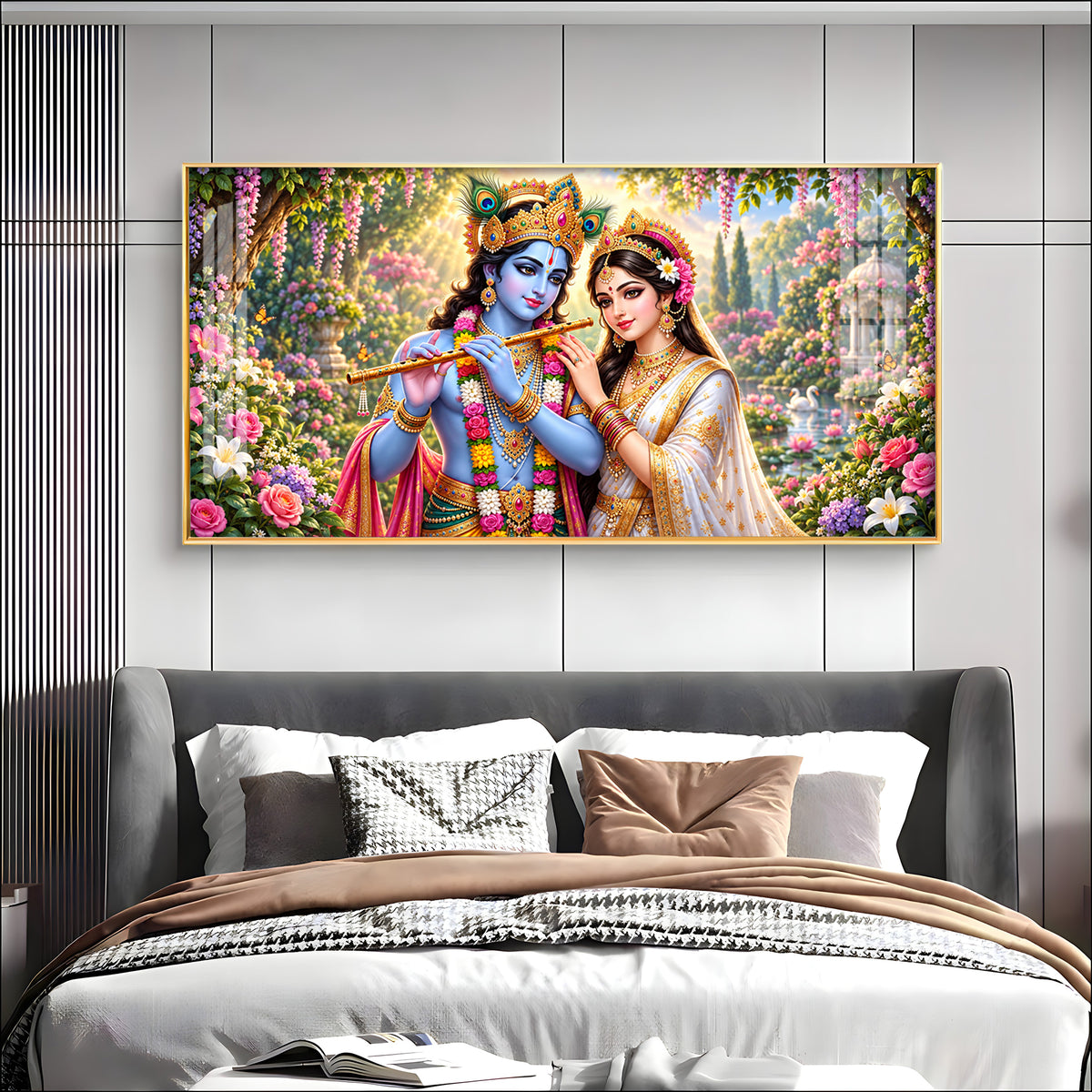 Shree Radhe Krishna Premium Acrylic Horizontal Wall Art