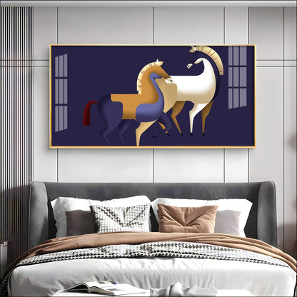 Two Stylized Horses Premium Acrylic Horizontal Wall Art