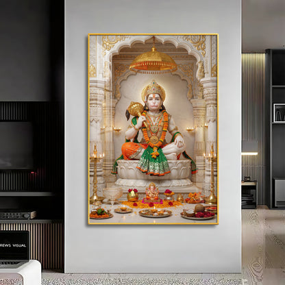 Hindu Deity Hanuman Premium Acrylic Vertical Wall Art