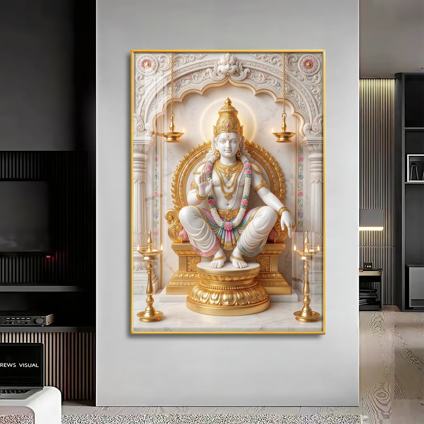 Ayyappa Swamy Premium Acrylic Vertical Wall Art