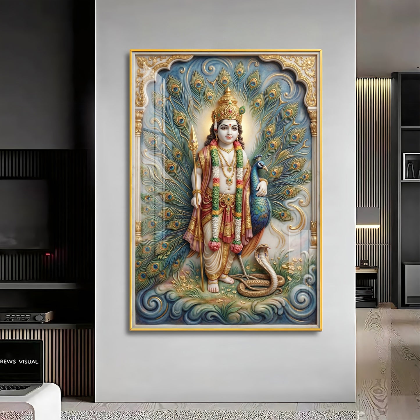 Hindu deity Lord Murugan Premium Acrylic Vertical Wall Art