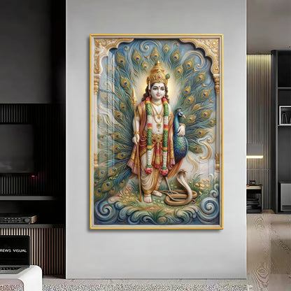 Hindu deity Lord Murugan Premium Acrylic Vertical Wall Art