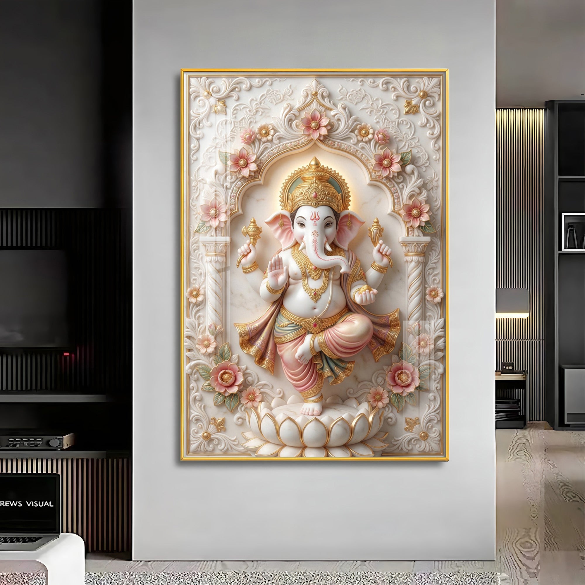 Bhagwan Ganesh ji Premium Acrylic Vertical Wall Art
