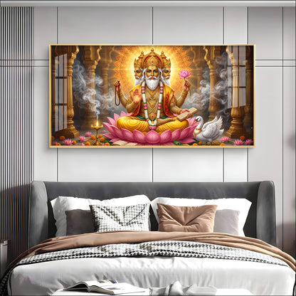 Depiction Of Lord Brahma Premium Acrylic Horizontal Wall Art