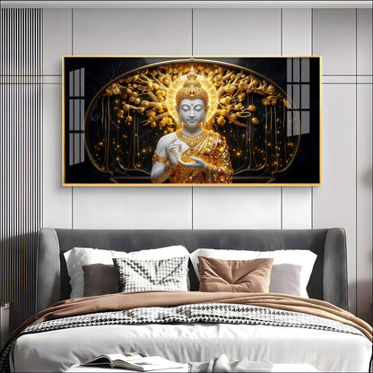 Golden Buddha Premium Acrylic Horizontal Wall Art