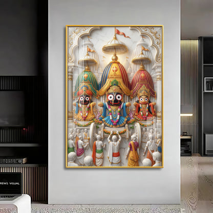 Lord Jagannath Rath Yatra Premium Acrylic Vertical Wall Art