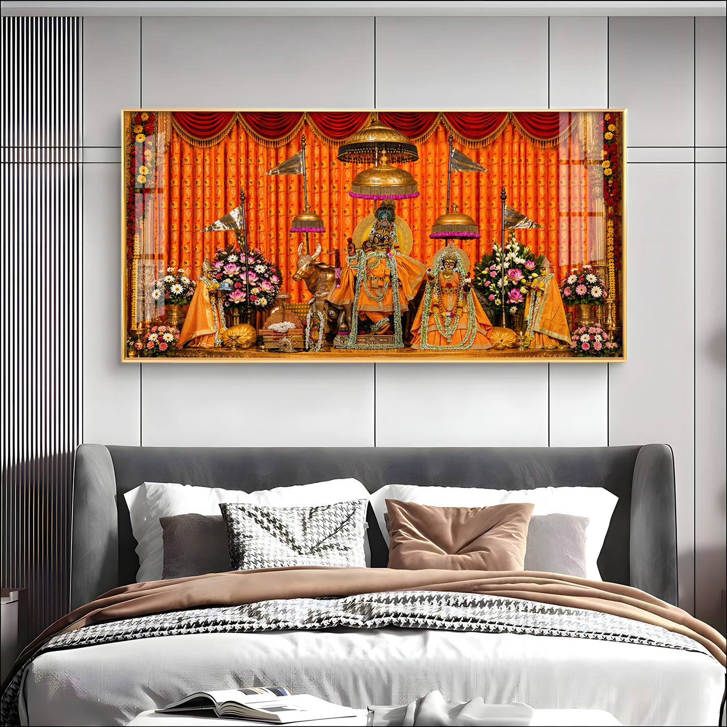 Lord Govind Dev Ji & Radha Rani Premium Acrylic Horizontal Wall Art