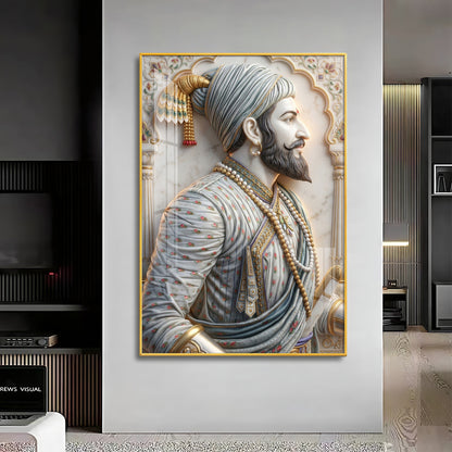 Raja Shivchatrapati Premium Acrylic Vertical Wall Art