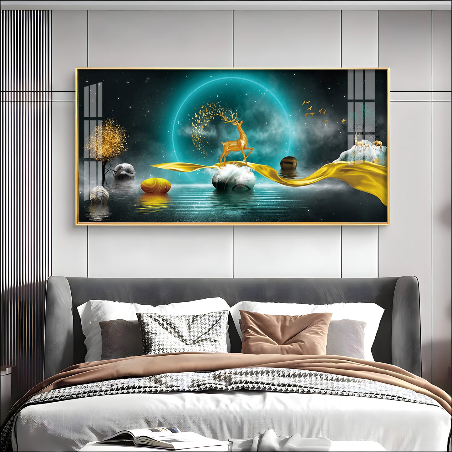 Unique Design Deer Premium Acrylic Horizontal Wall Art
