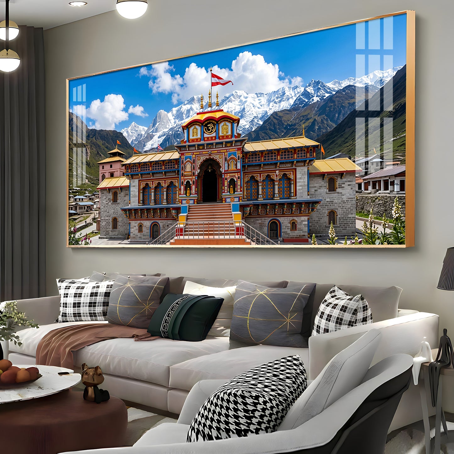 Badrinath Temple Premium Acrylic Horizontal Wall Art