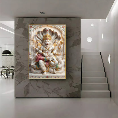 Divine Narasimha Premium Acrylic Vertical Wall Art